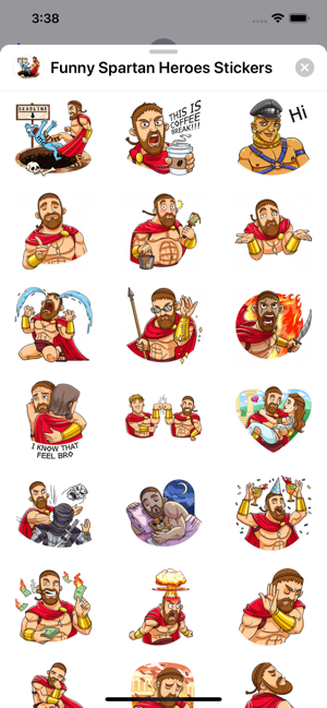 Funny Spartan Heroes Stickers