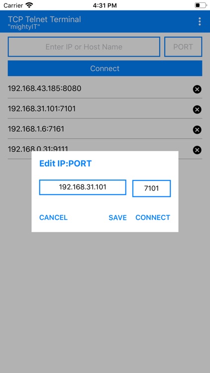 TCP Telnet Terminal