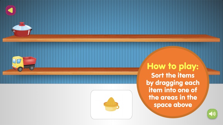 Sorting app for toddlers