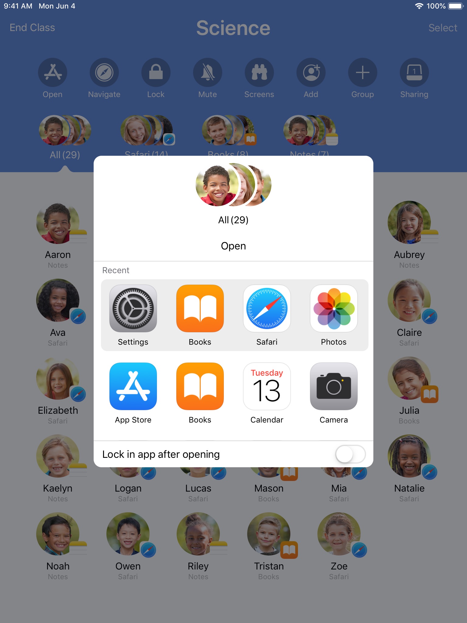 Screenshot do app Sala de Aula
