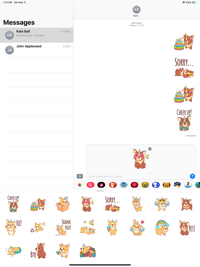 Unicorgi Stickers