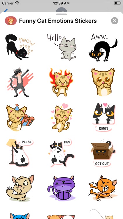 Funny Cat Emotions Stickers