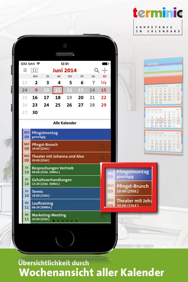 terminic 3-Monatskalender Pro screenshot 3