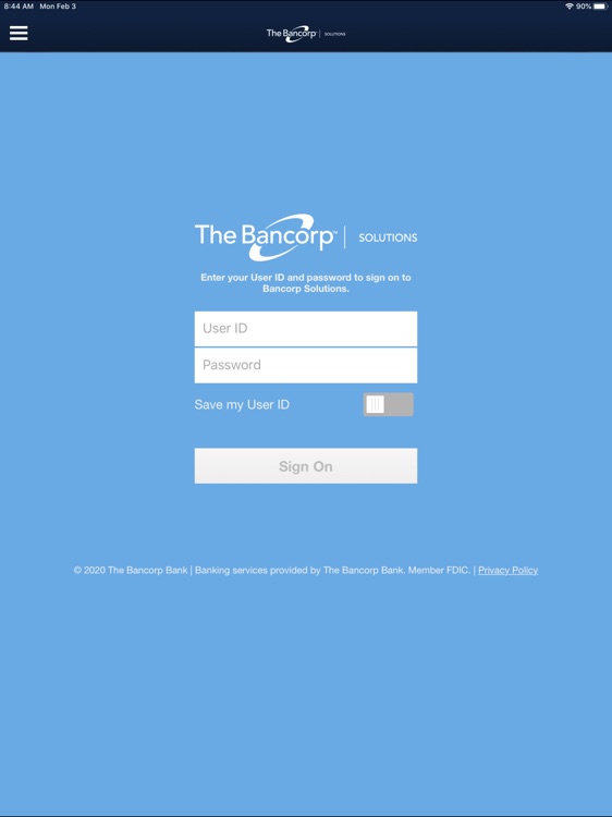 Bancorp Solutions for iPad