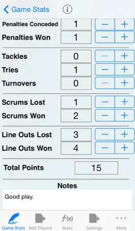 Game screenshot Rugby Player Stats Tracking apk