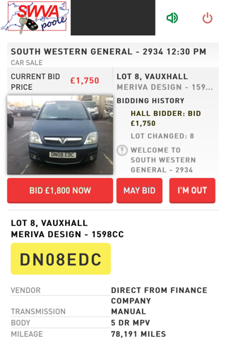 SWVA LiveBid - náhled