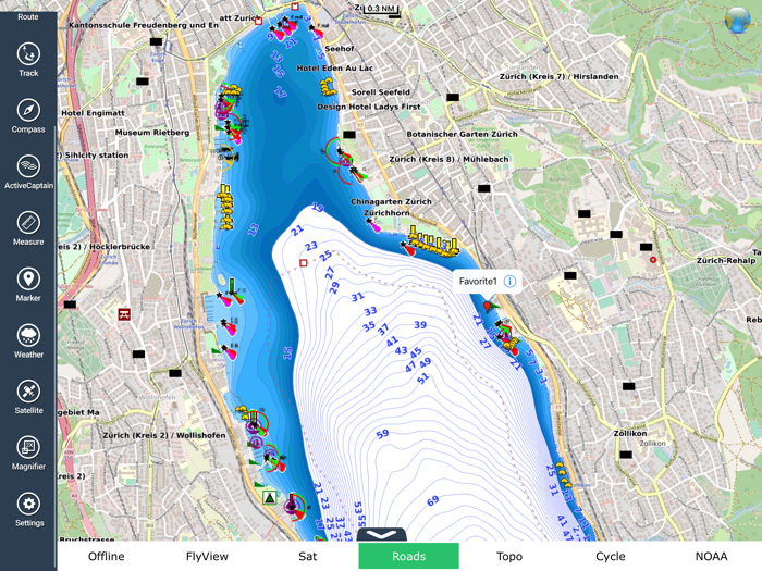 Lake Zurich - Greifen Chart HD