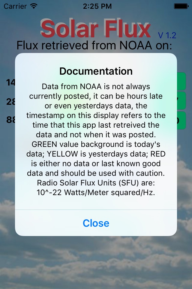 Solar Flux NOAA screenshot 2