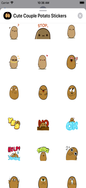 Cute Couple Potato Stickers(圖6)-速報App