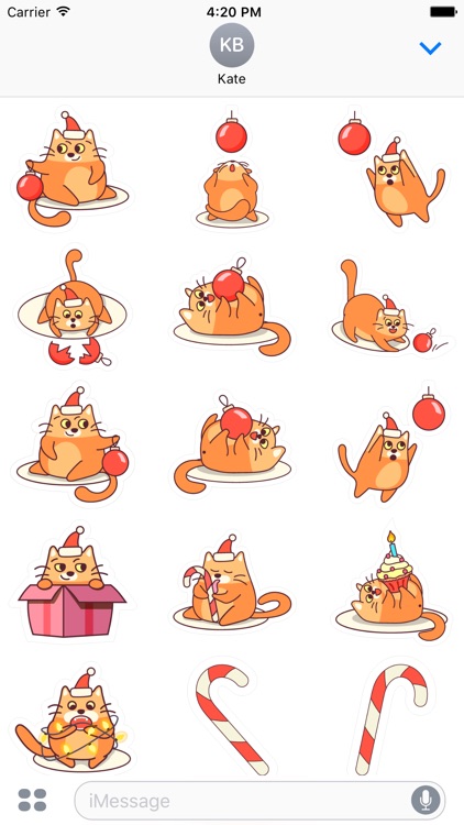 Fat Cat Christmas Stickers