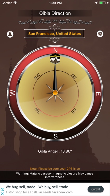 Qibla Compass Direction Finder