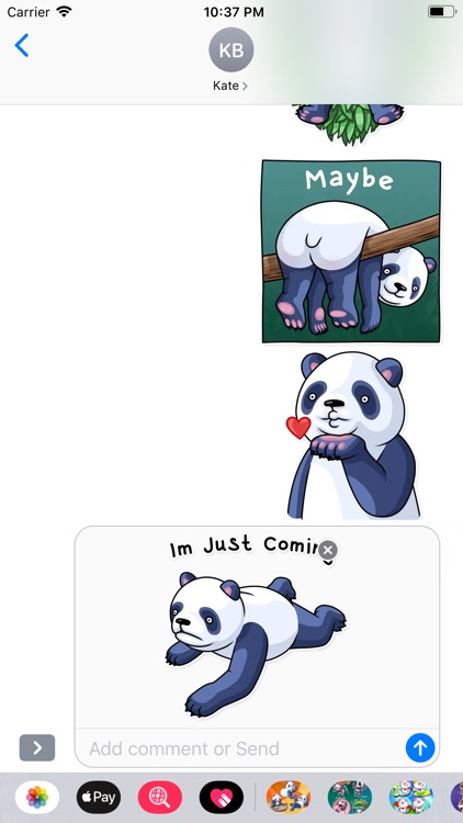 Cute Panda Kawaii Stickers by Abdelhadi LAHLOU