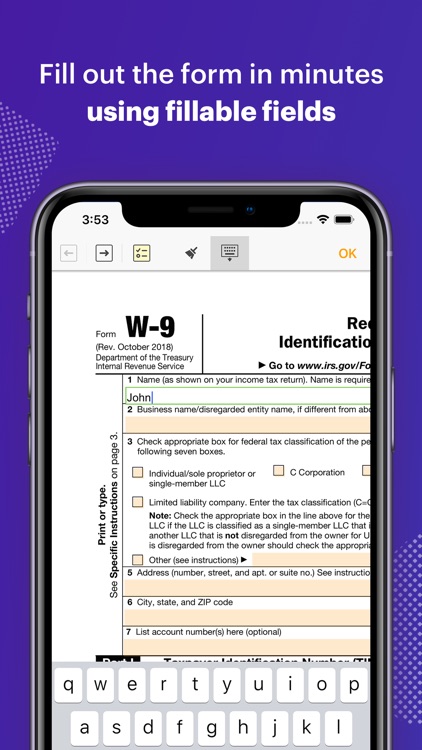 W-9 Form - PDF Template