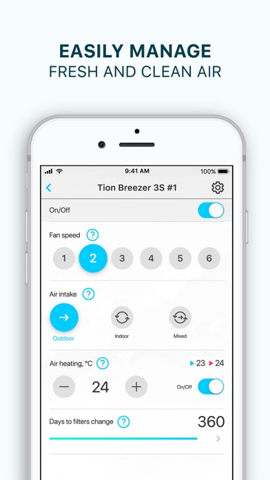 Tion Remote: breezer control screenshot 2