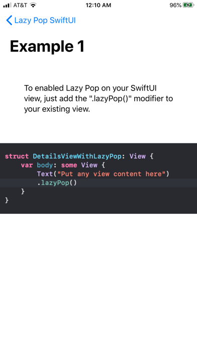 Lazy Pop SwiftUI Demo screenshot 3