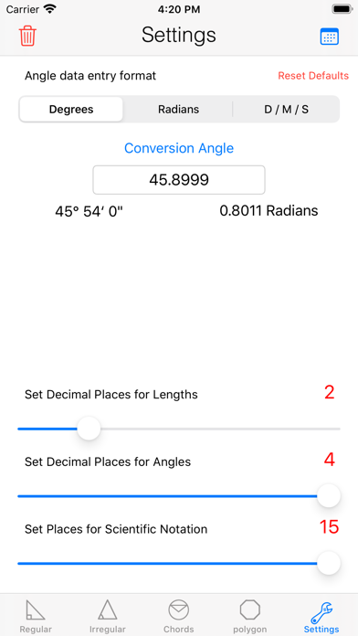 Trigonometry Calculator: Solves Regular Irregular Triangles Chords Polygons Screenshot 7