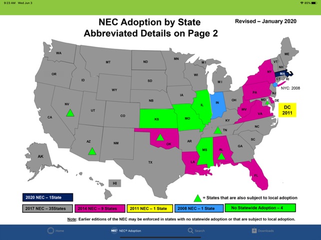 Nec 2020 Adoption Map Captain Code Nec Code Changes On The App Store