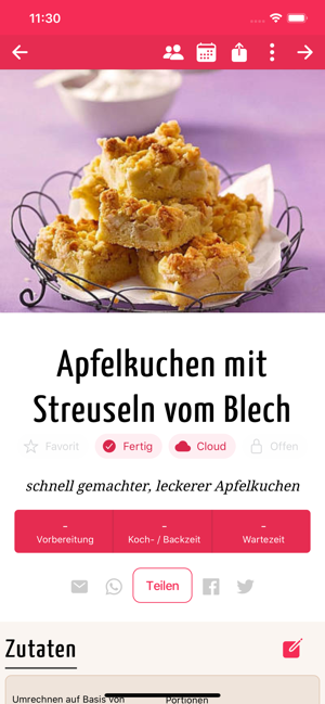 Kochbuch - Rezepte speichern