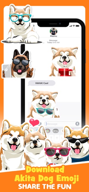 Akita Dog Cool Emojis Stickers(圖5)-速報App