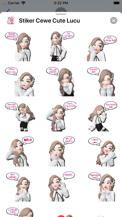 Stiker Cewe Cute Lucu screenshot-3
