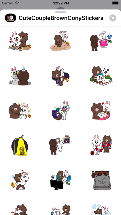 Cute Couple Brown Cony Sticker