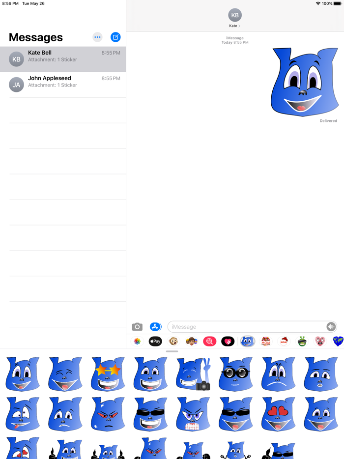 Blue Dog Emoji Stickers