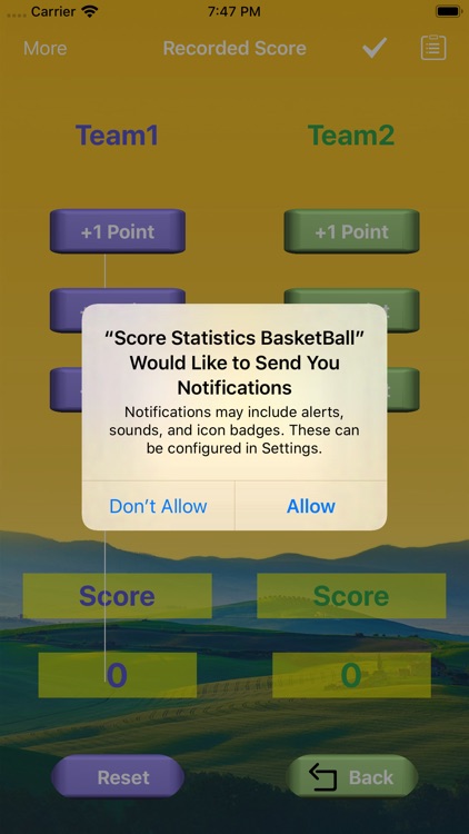 Score Statistics BasketBall