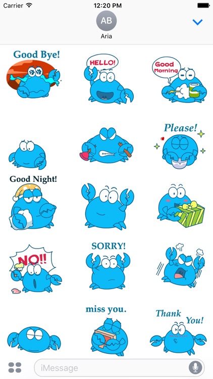 Animated Blue Crab Stickers