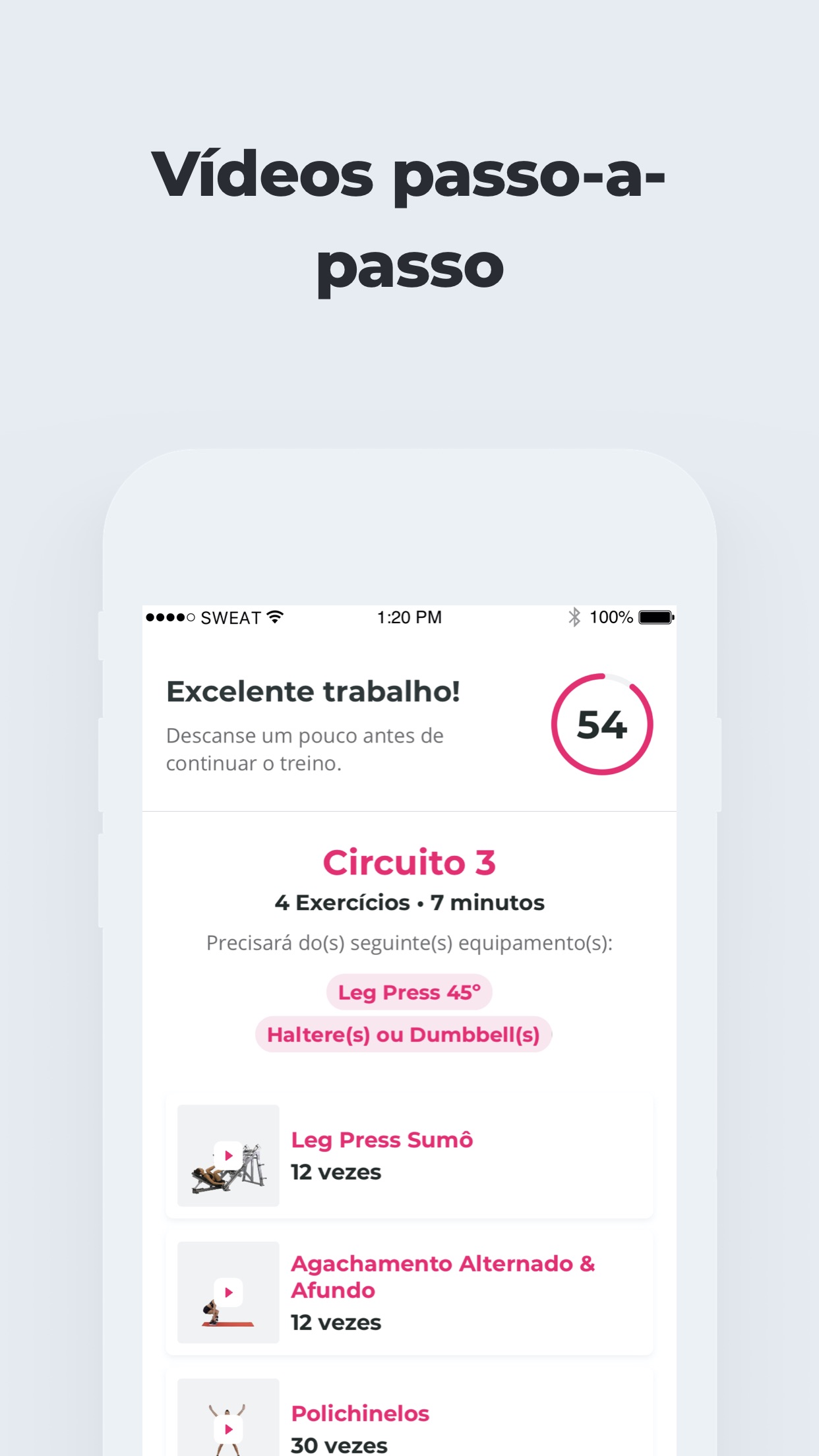 Screenshot do app SWEAT: Fitness Kayla Itsines