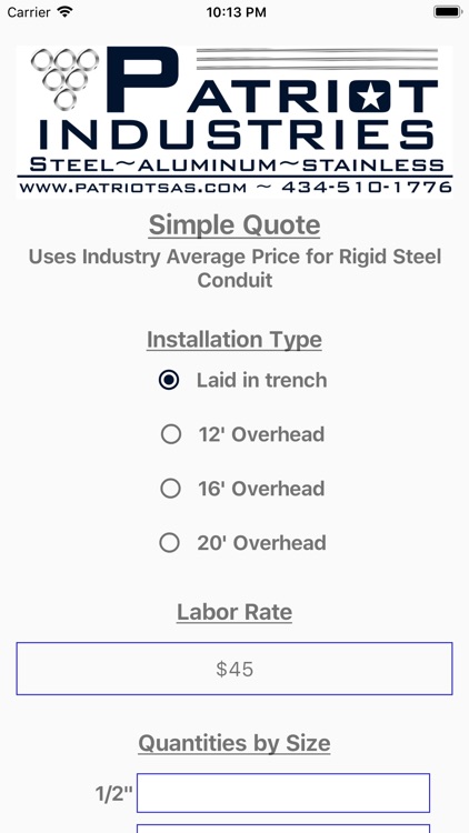 Conduit Savings Calculator