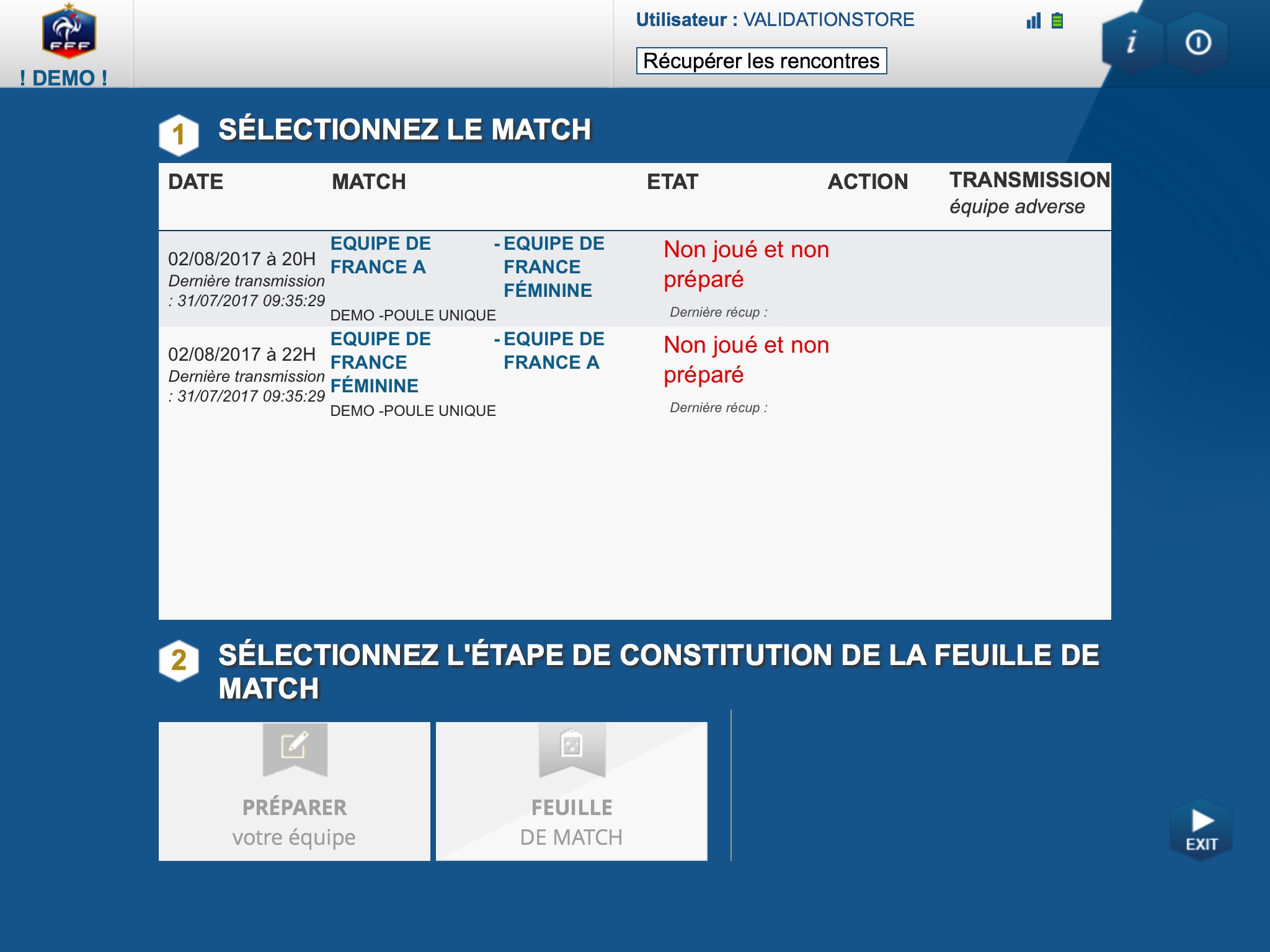 Feuille de match informatisée screenshot 3