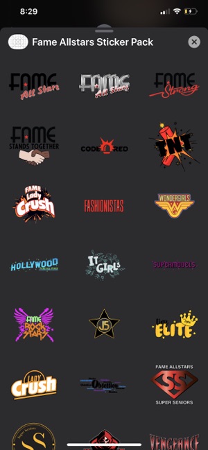 Fame Allstars Sticker Pack