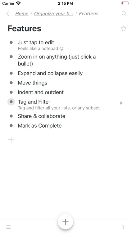 WorkFlowy: Note, List, Outline