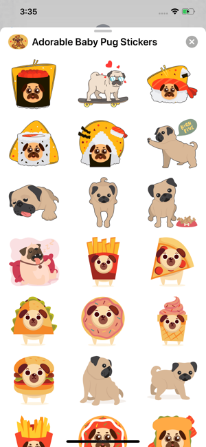 Adorable Baby Pug Stickers(圖2)-速報App