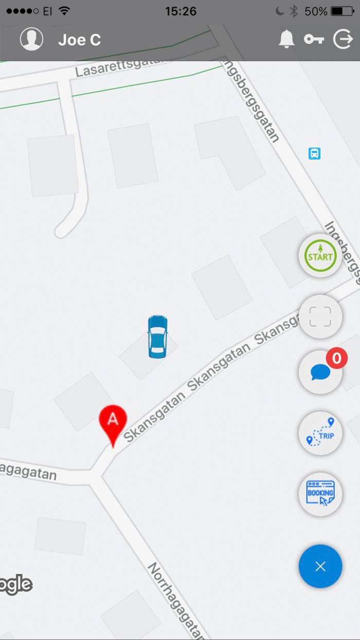 Trackivate chaufför