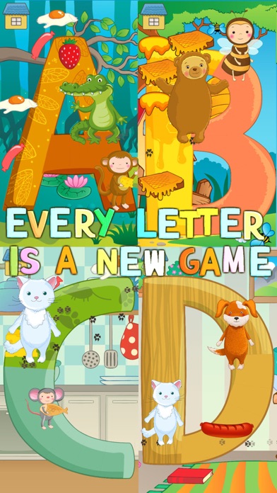 How to cancel & delete Letter-eating alphabet with funny animals! from iphone & ipad 1