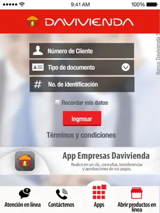 Imágen 1 Empresas Davivienda Móvil iphone