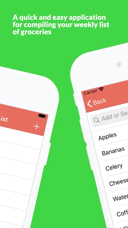 simple grocery list app by david nuno