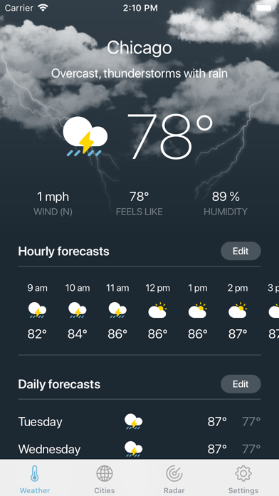 Weather Pro · Screenshot on iOS