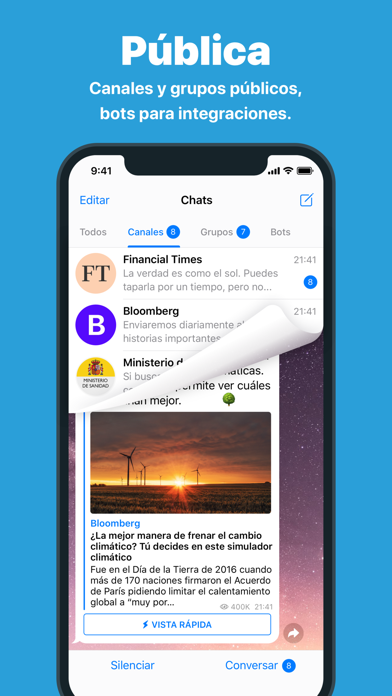 Telegram Messenger iPhone Capturas de pantalla