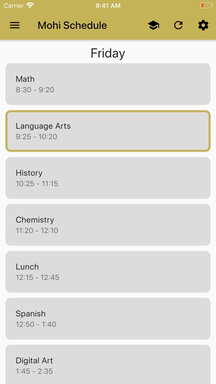 Monarch Bell Schedule