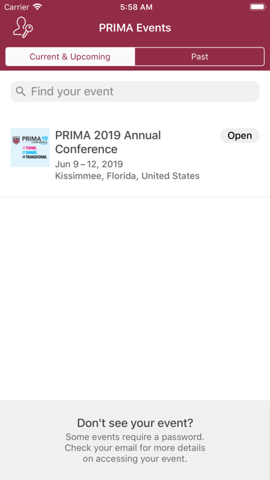PRIMA Events App screenshot 2