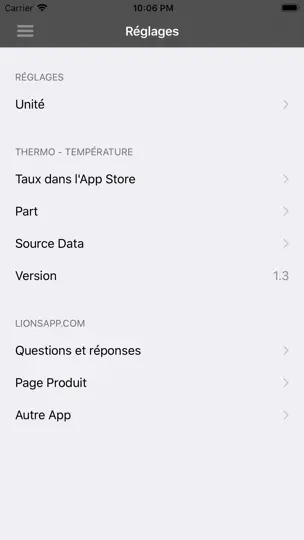 Capture d'écran de Thermo - Température sur iPhone 6