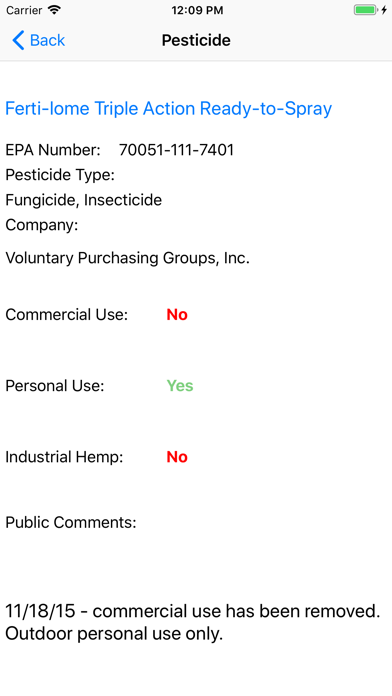 Colorado Cannabis Pesticides screenshot 2