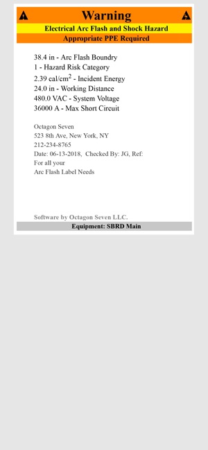 Arc Flash Label Calculator