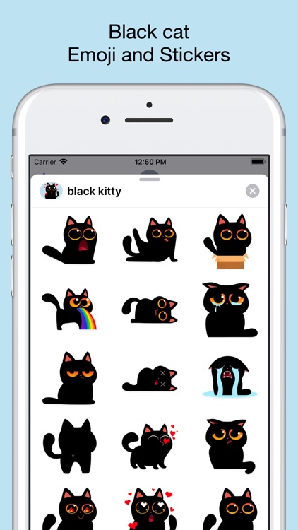 Funny Black cat stickers emoji