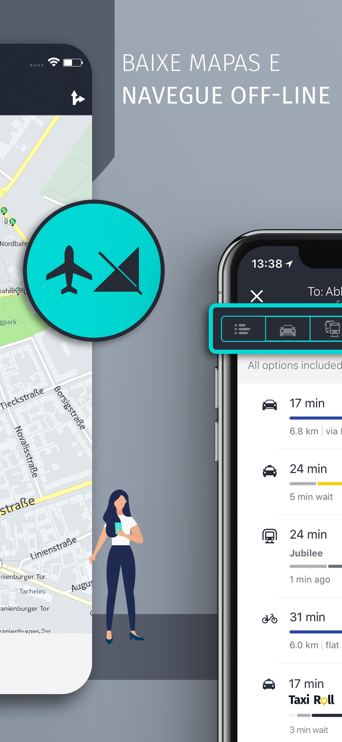 Screenshot do app HERE WeGo