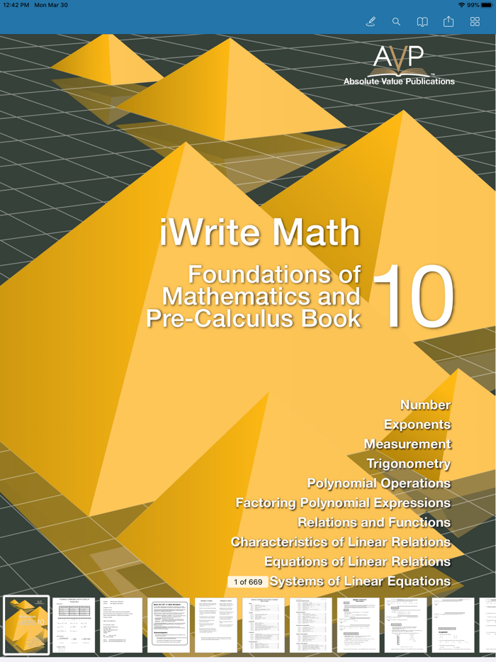 iWriteMath FPC 10 Workbook