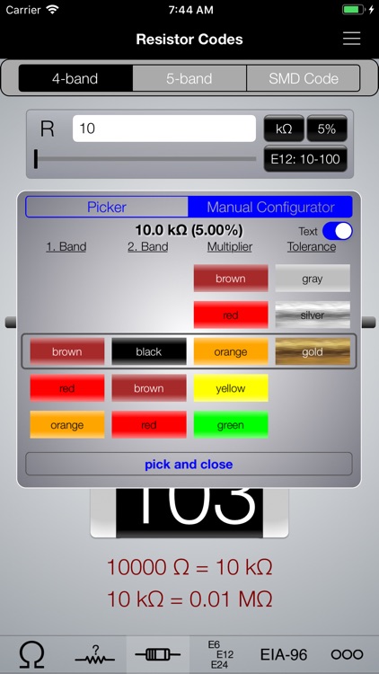 Resistor ToolKit, Color Codes screenshot-3