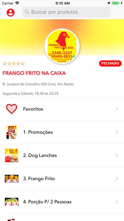 Frango Frito na Caixa